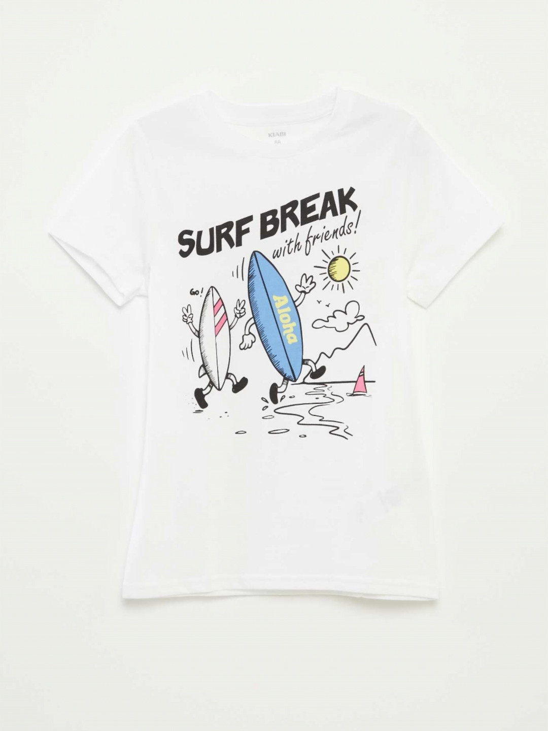 KIABI Boys Graphic Printed Round Neck Cotton T-shirt