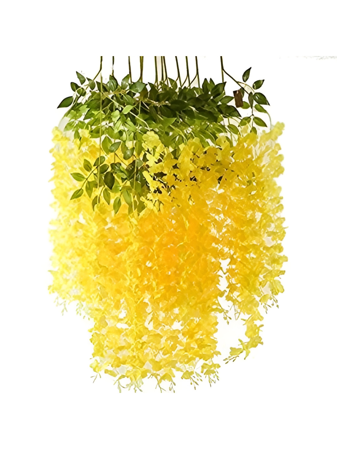 Nutts Yellow And Green 6 Pieces Hanging Orchid Artificial Flowers