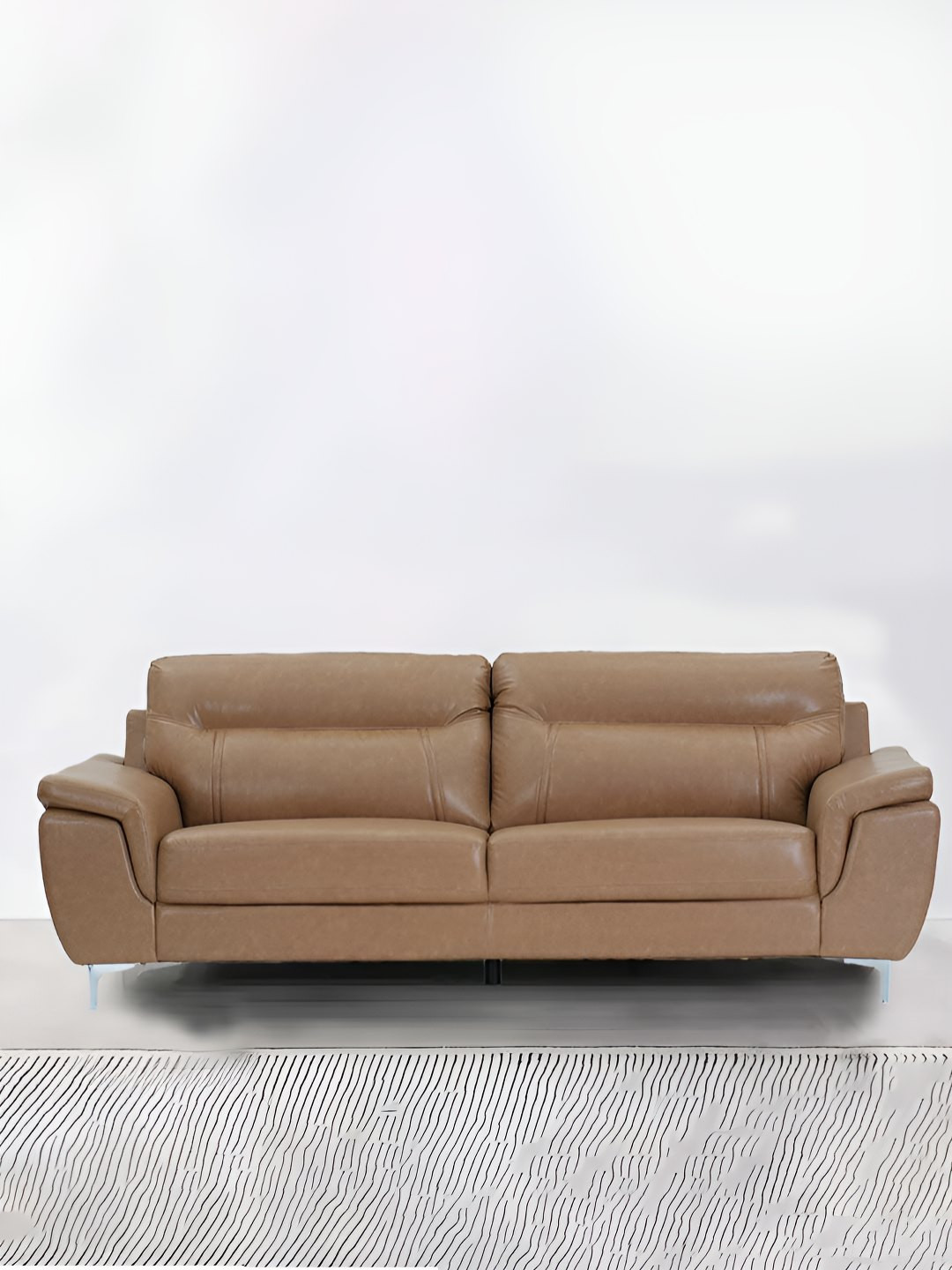 Royaloak Miami American Brown Leatherette 3 Seater Sofa & Bed