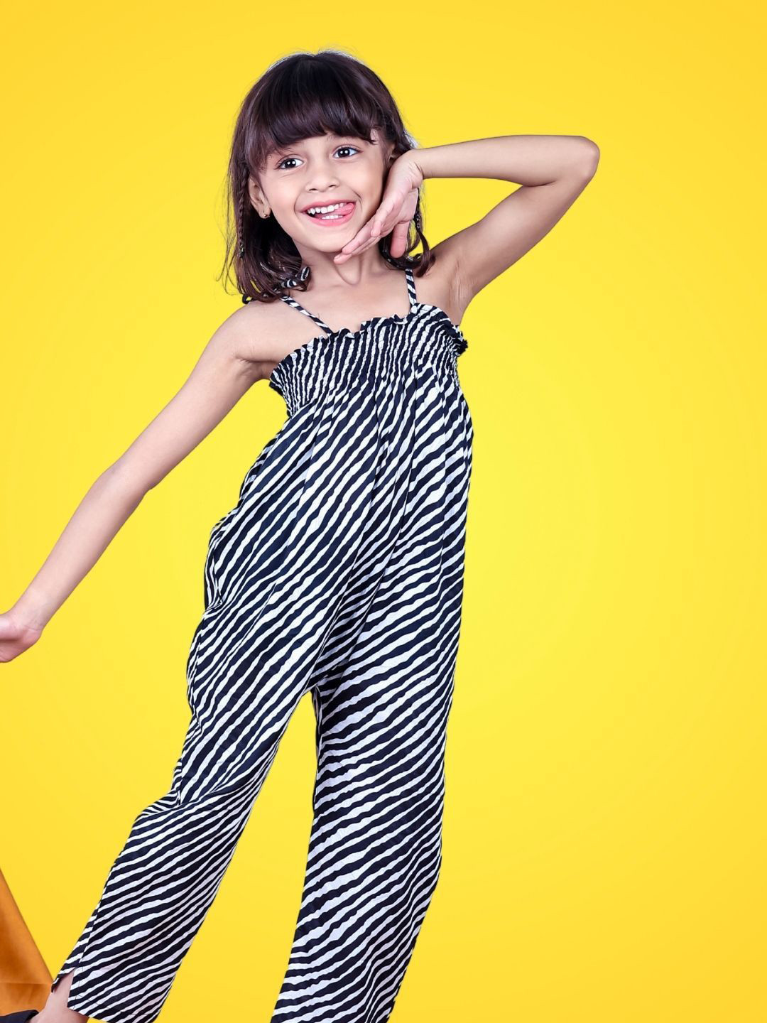 Tura Turi  Girl Striped Lace Inserts Maxi Dress