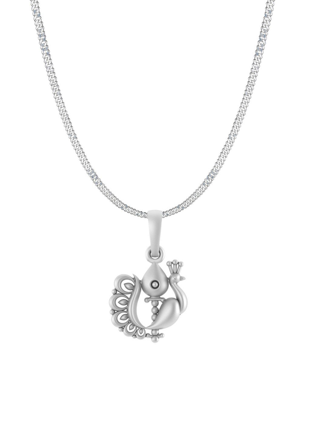 Metronaut 92.5 Sterling Silver Contemporary Shaped Kartikey Pendant With Curb Chain