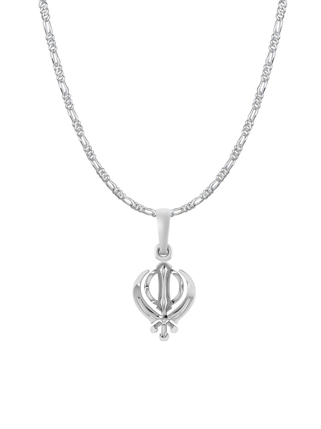 Metronaut Men 925 Sterling Silver Sardar Symbol Pendant With Chain