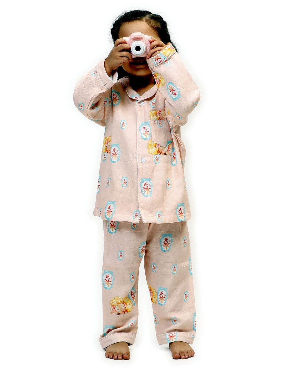 Snuggly Spaces Girl Graphic Printed Night suit