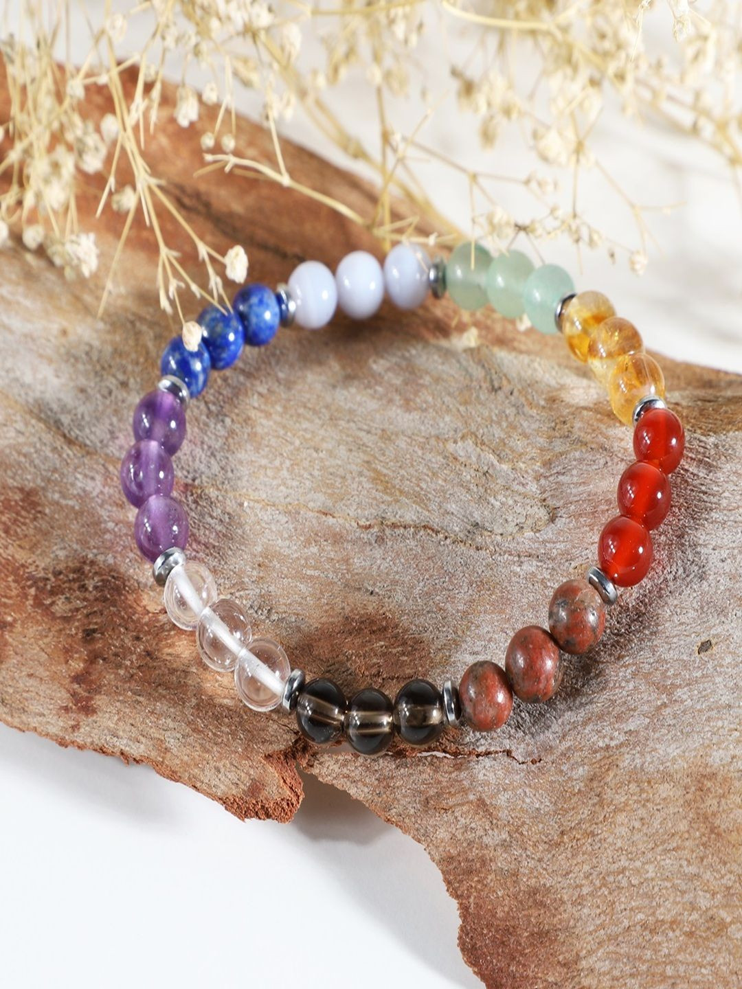 Nirvana Unisex Crystals 9 Chakra Healing Gemstone Bracelet