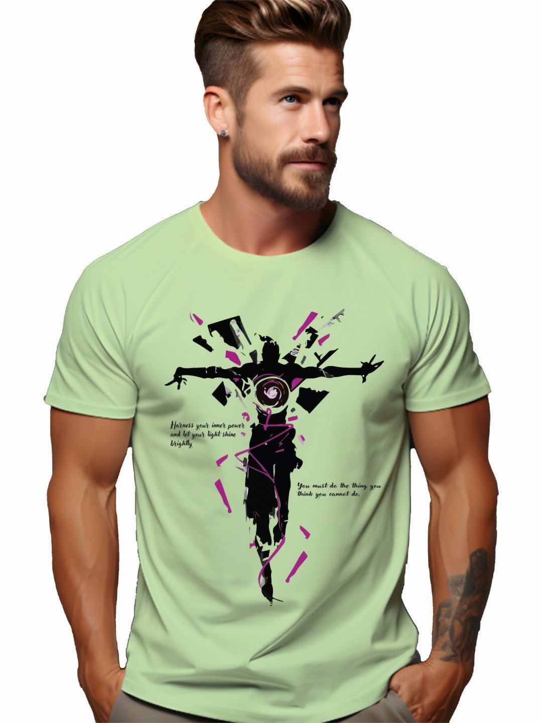 SPLOOSH Men Graphic Printed Round Neck Cotton T-shirt