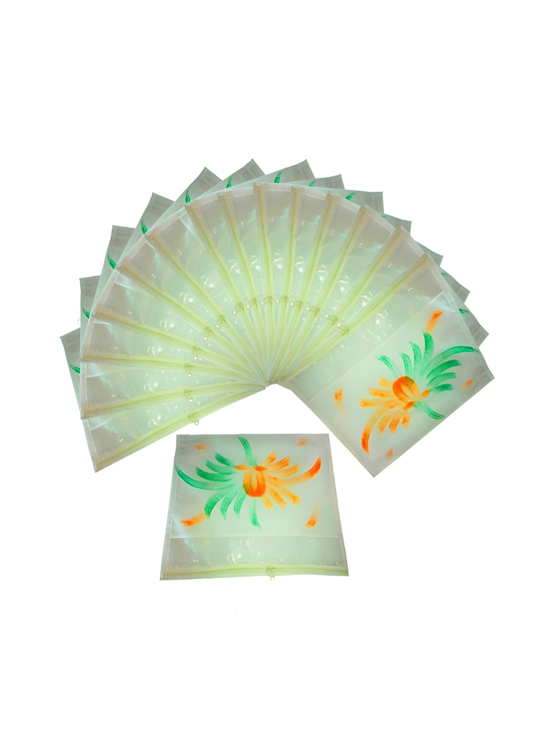 atorakushon White 15 Pieces Wardrobe Single Saree Organisers For Clothes Storage Bags