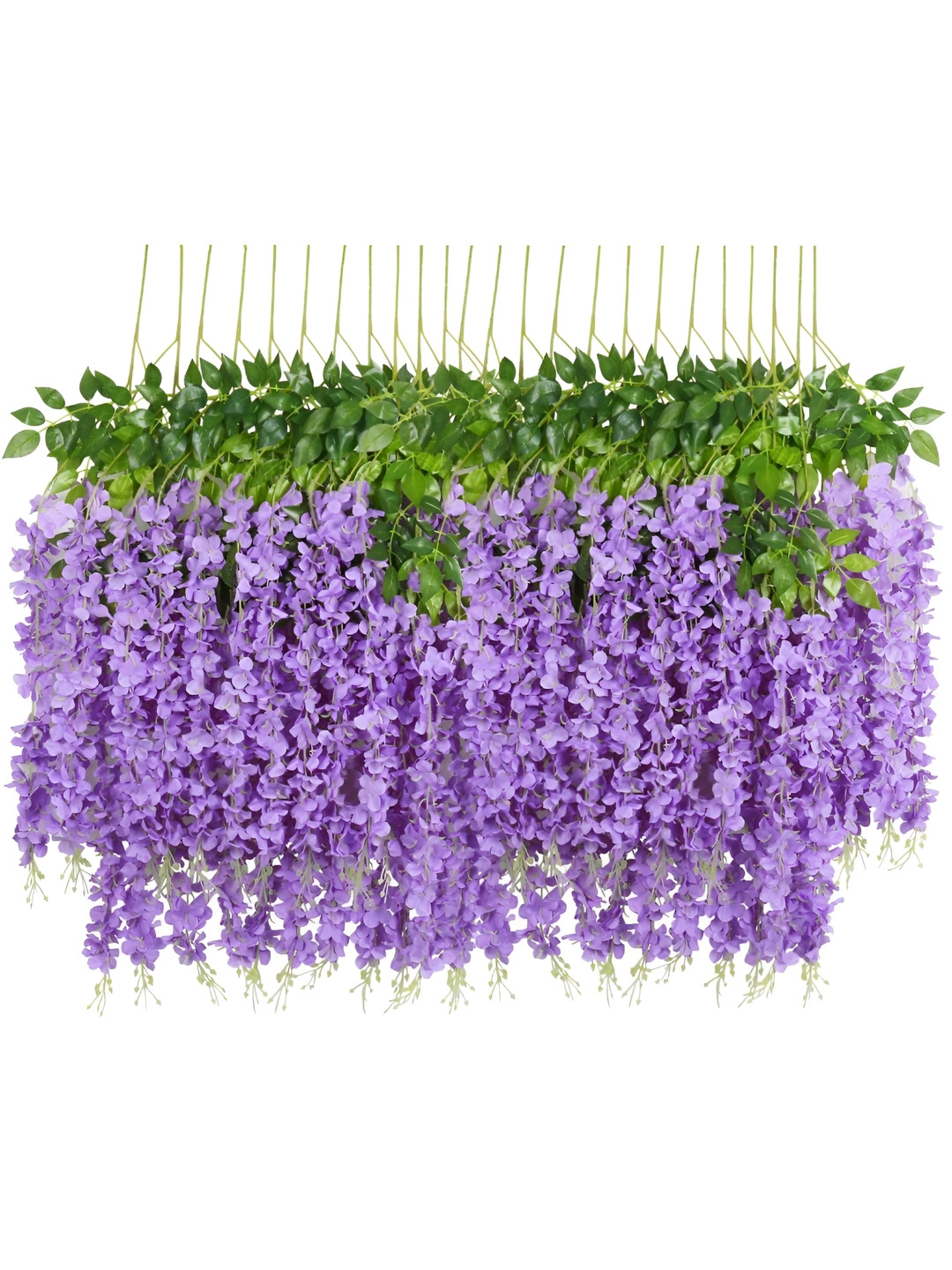 Nutts Purple & Green 6 Pieces Hanging Orchid Artificial Flowers