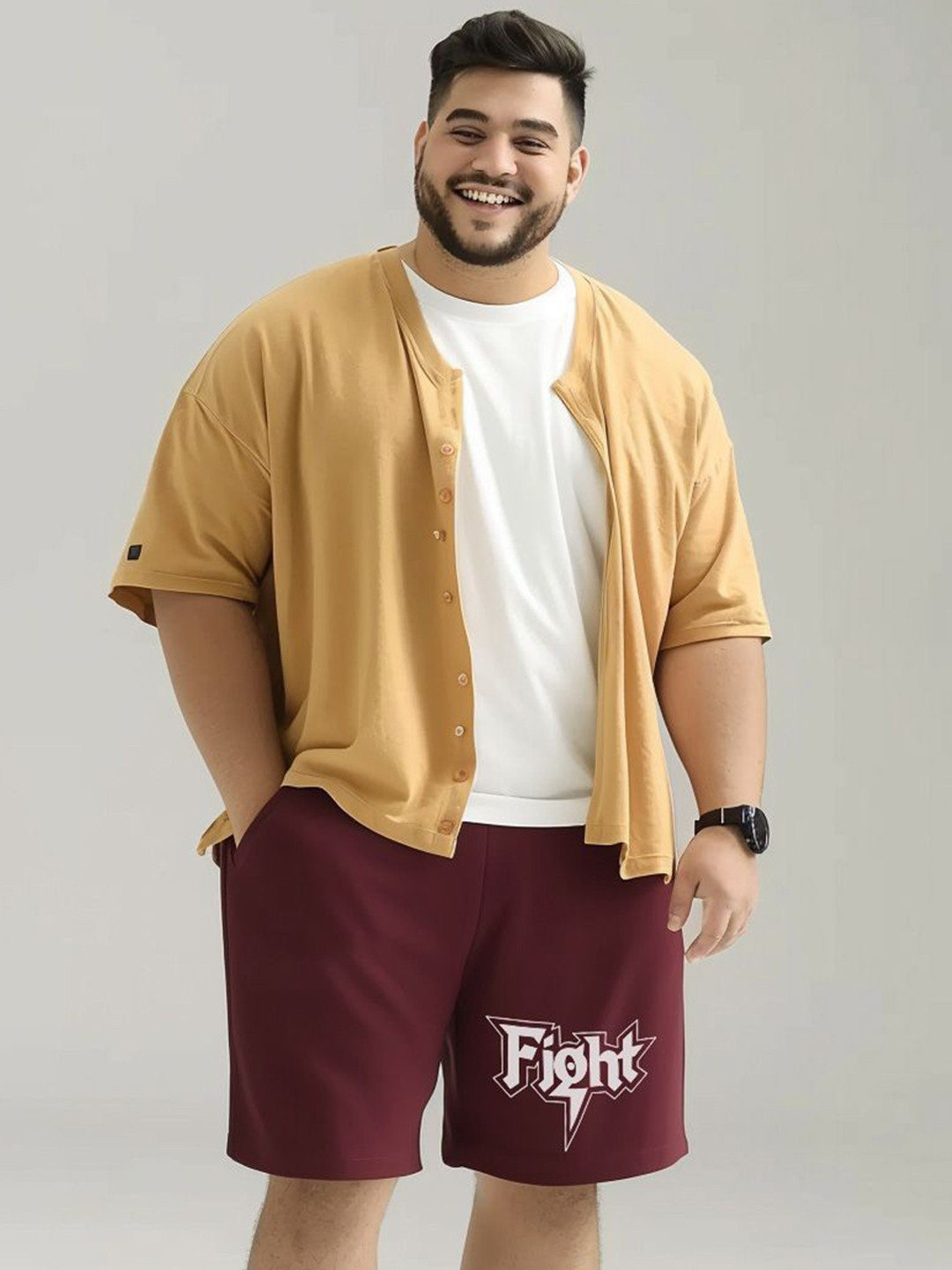 Toodle Plus Men Plus Size Cotton Shorts