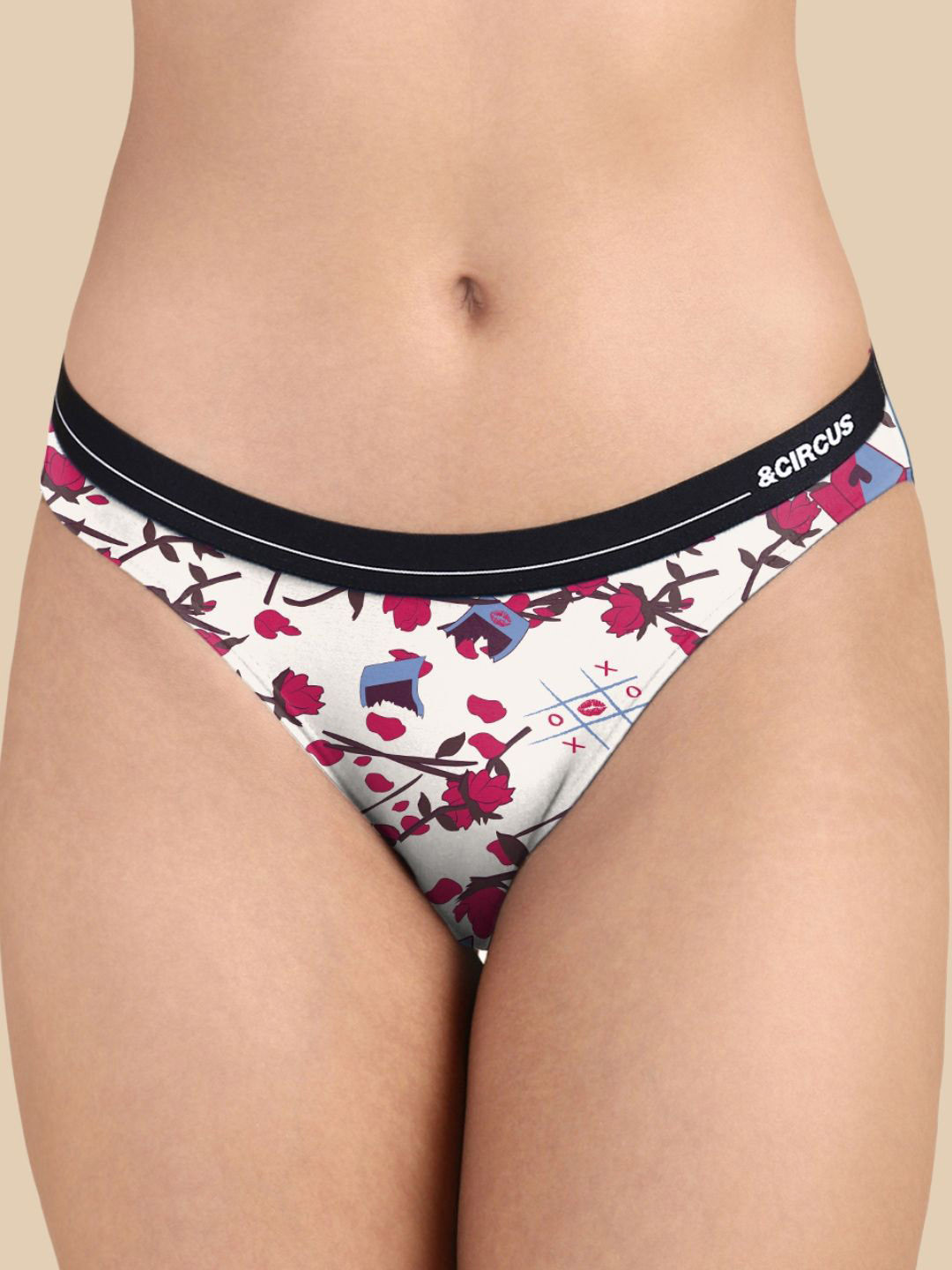 &CIRCUS Printed Bikini Low rise bi layer Mid coverage Micro Modal fabric