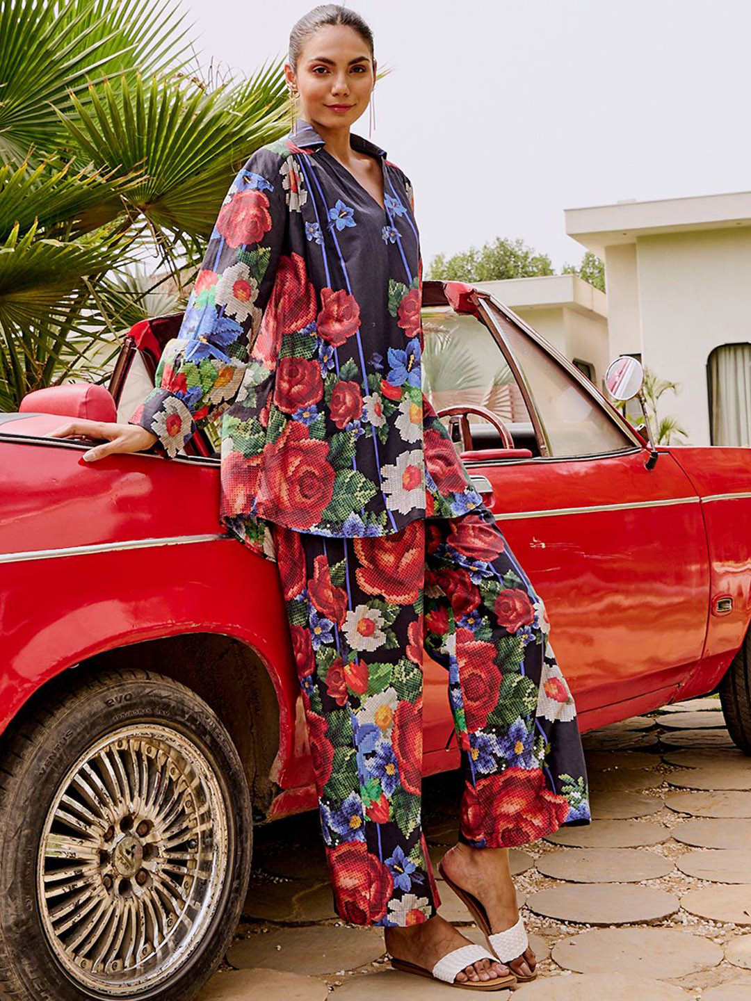 HOUSE OF FETT Colmar Cross Stitch Cotton Co-Ord Set