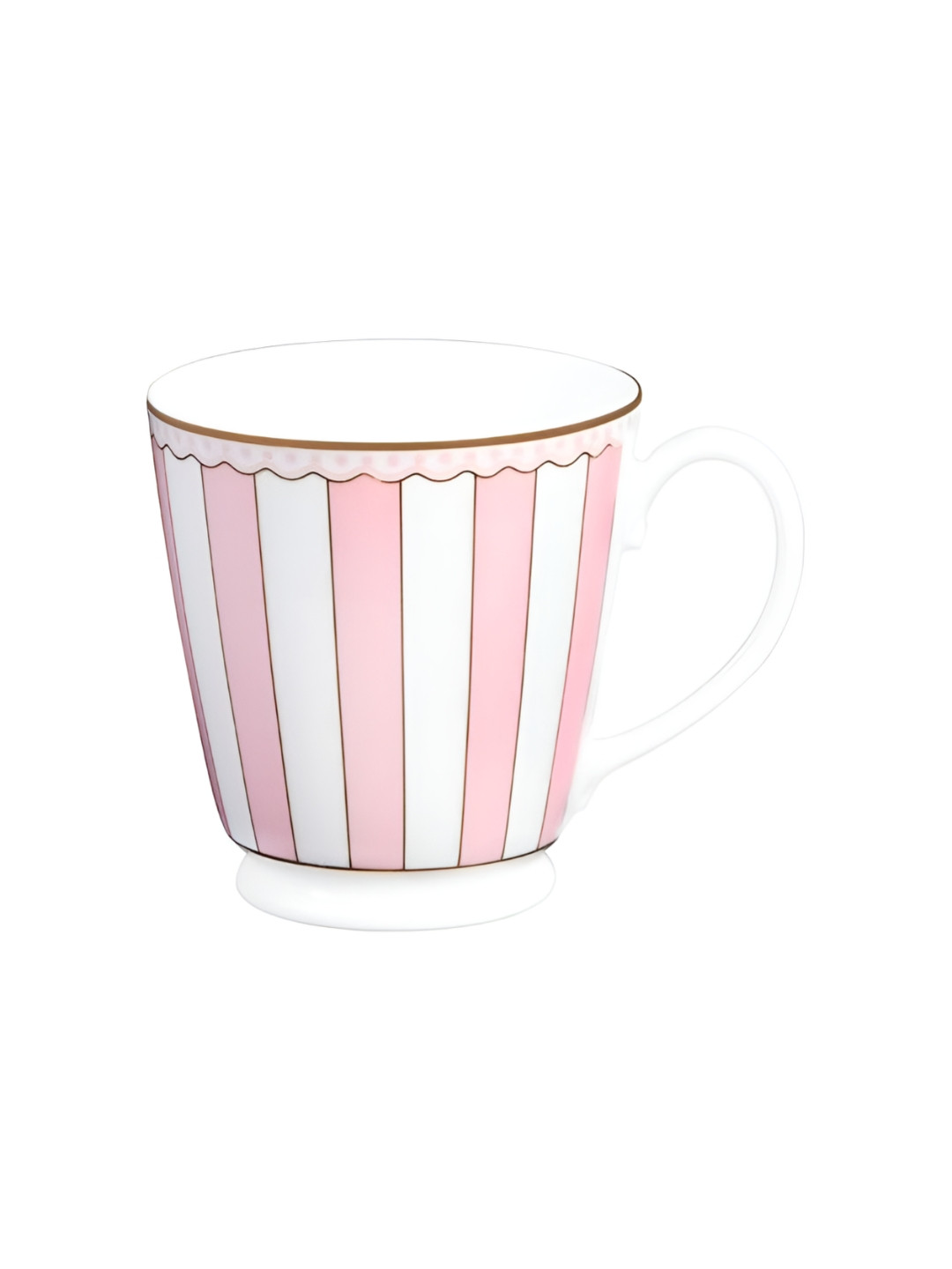 Noritake Studio Pottery Pink Striped Porcelain Microwave Safe Mug-370ml
