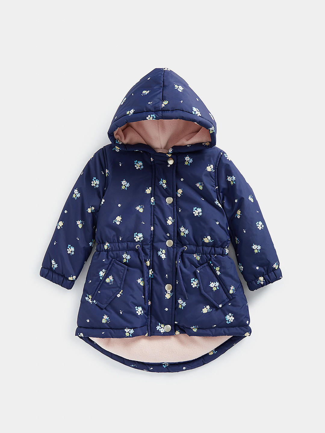 mothercare Girls Floral Printed Hooded Core Jacket