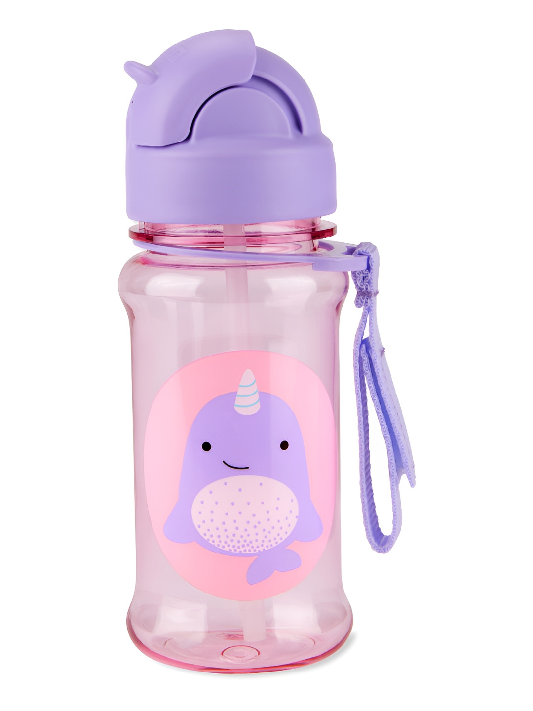 SKIP HOP Narwhal Purple Conversational Plastic Flip Top Sipper - 350ml