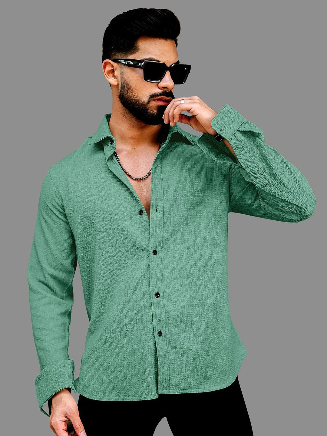 VORTEX Men Original Texture Casual Shirt