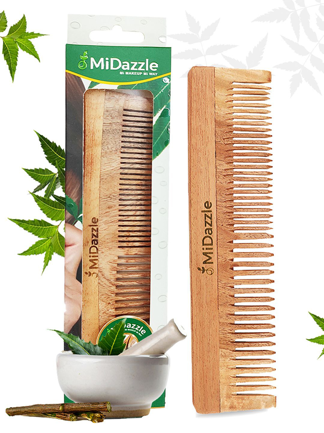 Midazzle Kacchi Neem Wooden Comb - MINC2105