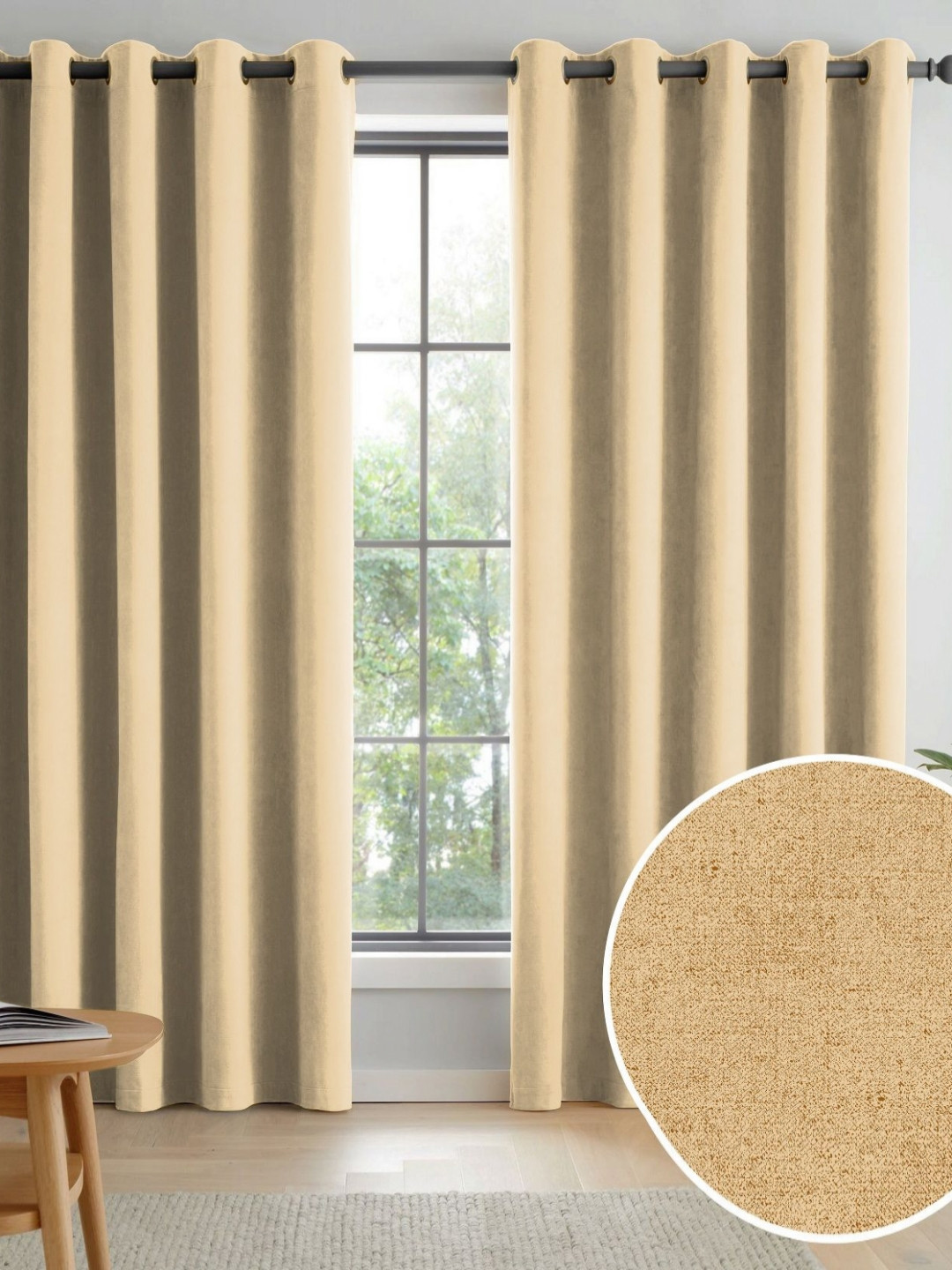 Myntra Elegant Homes Mustard 2 Pieces Black Out Door Curtain