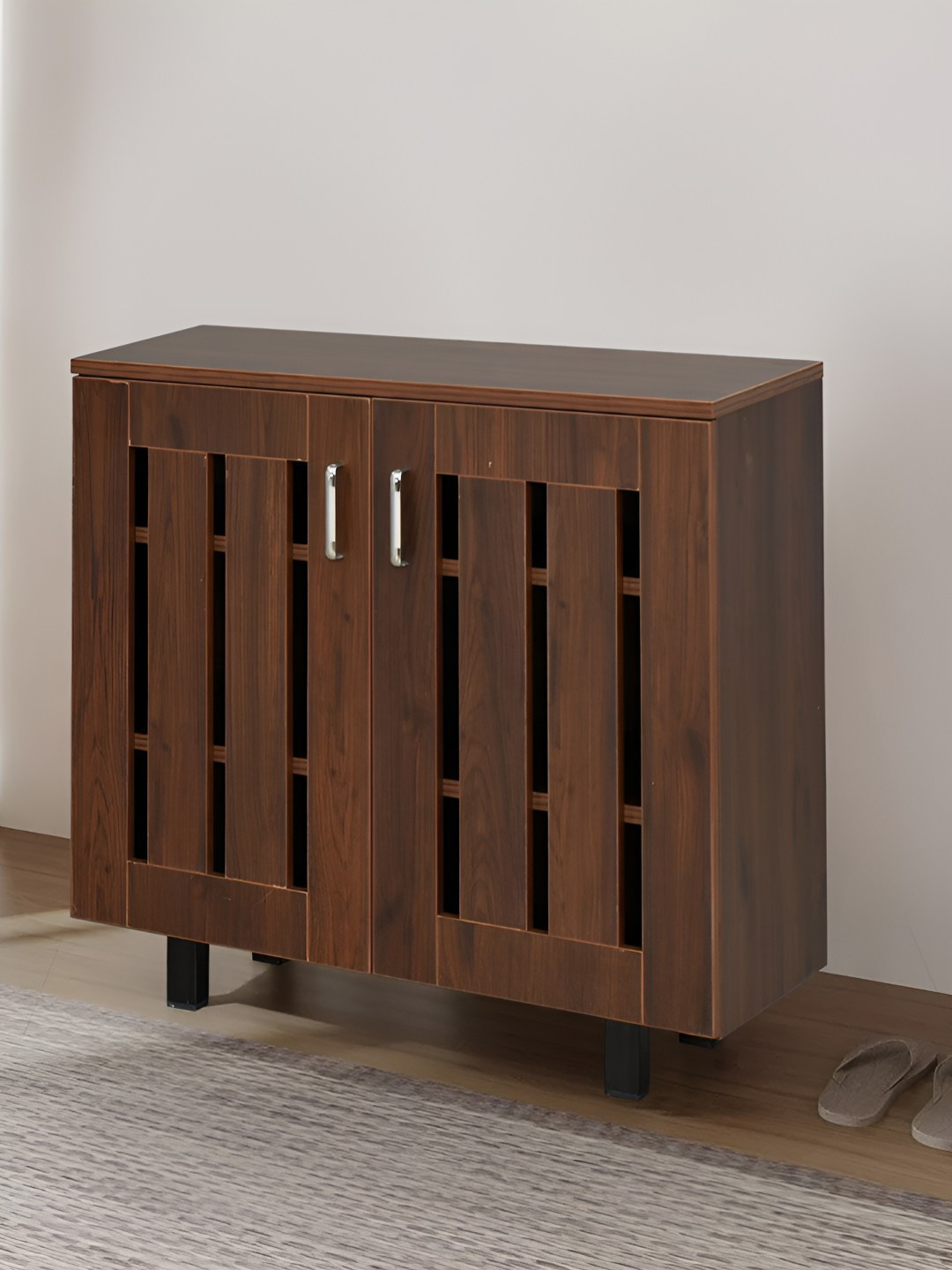 Royaloak Brown Textured Shoe Rack 2 Door