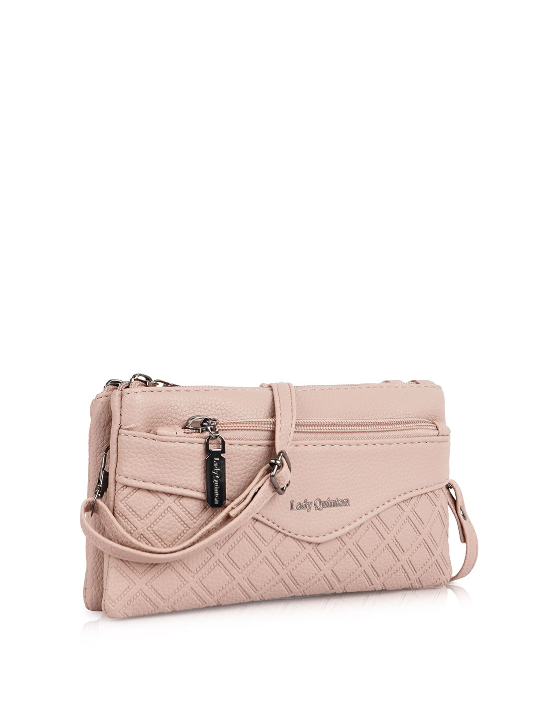 LADY QUINTON Women PU Structured Quilted Sling Bag