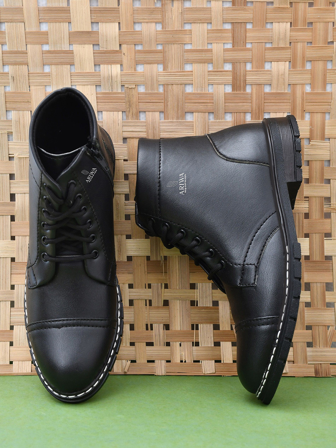 ARIWA Men Textured Lace-Ups Regular Boots