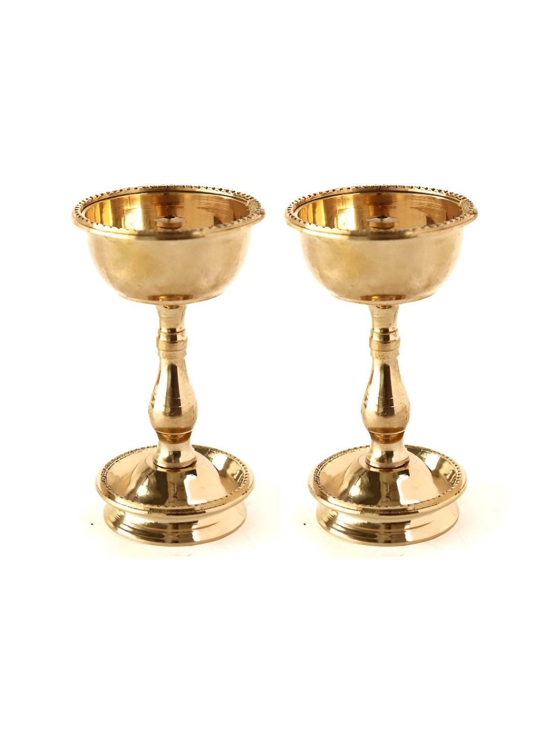 The Spiritual Living Gold-Toned 2 Pieces Yellow  Heavy Akhand Udupi Nanda Diya