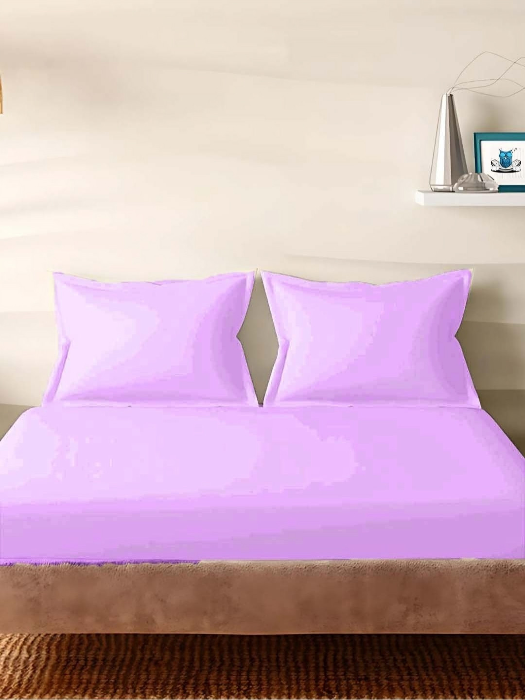 Sleeping Owls- because your sleep matters Colors Mauve 2 Pcs Pure Cotton Pillow Covers