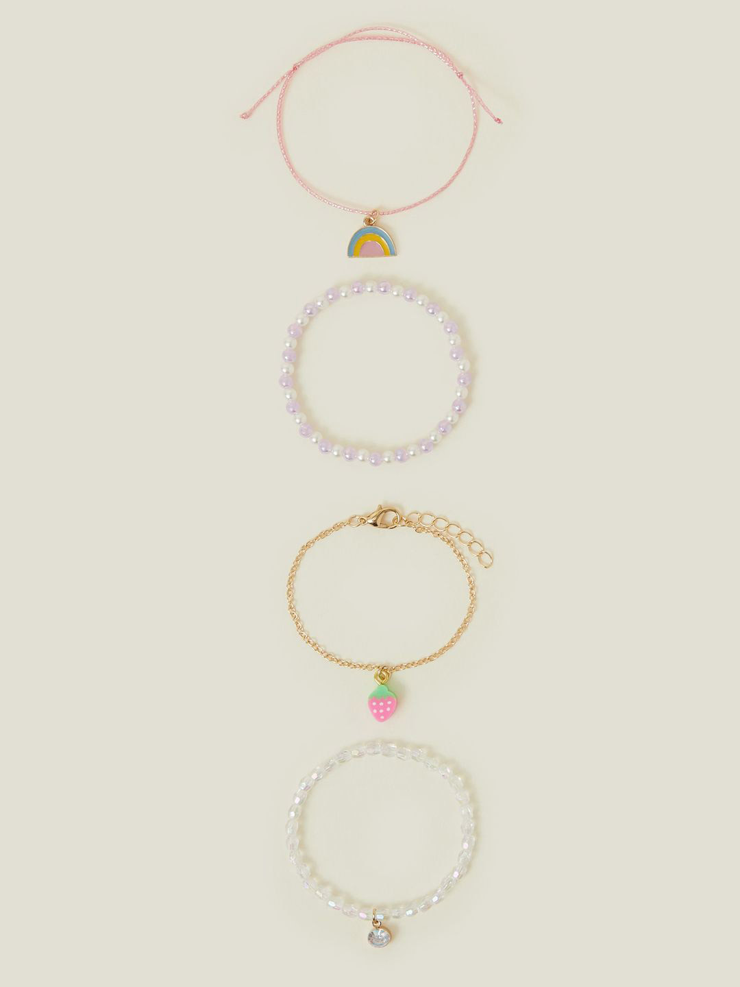 Accessorize London Girls Set Of 4 Spring Friendship Charm Bracelets