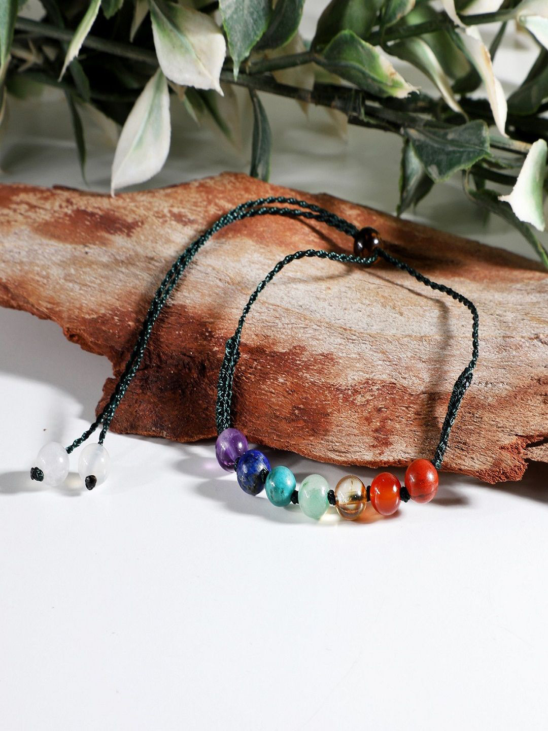 Nirvana Unisex 7 Chakra Gemstone Amethyst Rope Bracelet