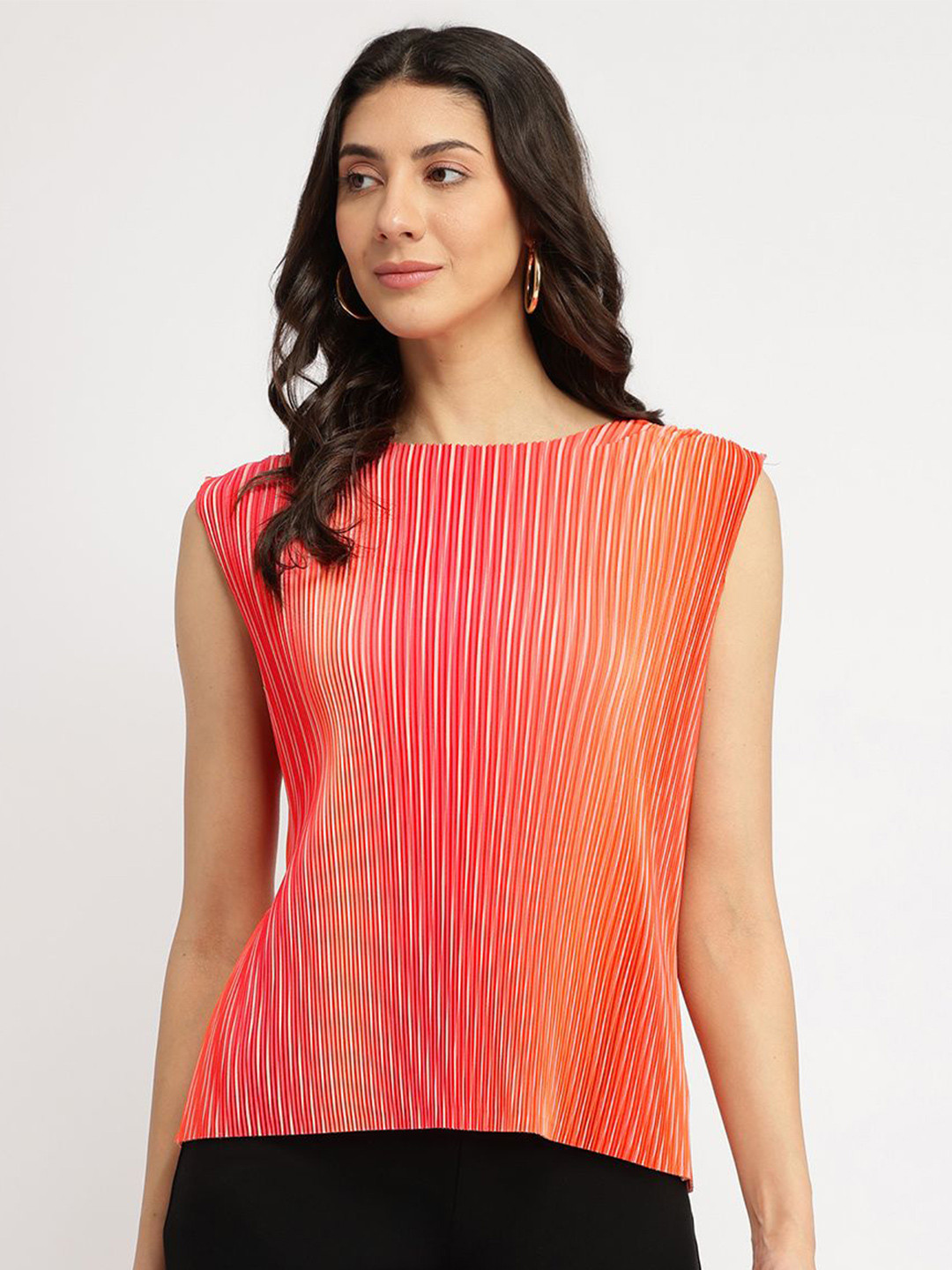 FableStreet Ombre Striped Pink Party Top