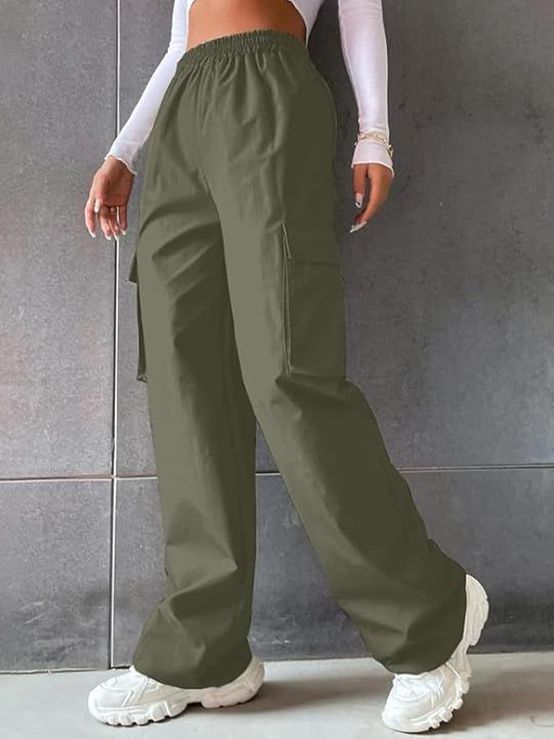 DIGITAL SHOPEE Women Relaxed Fit Cargos Trousers