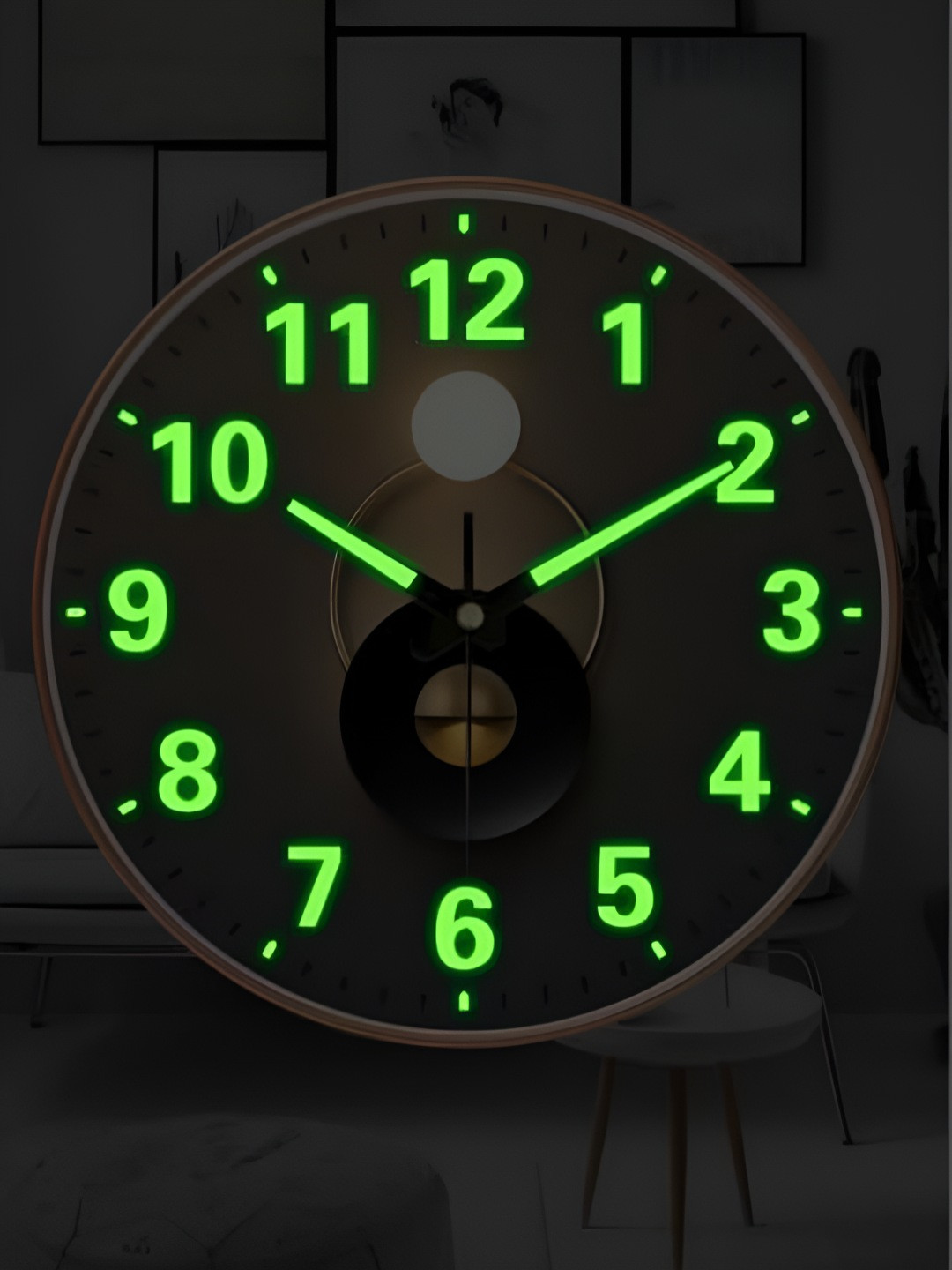 Star work Brown Plastic Large Display Round Battery Analogue Wall Clock-30cm