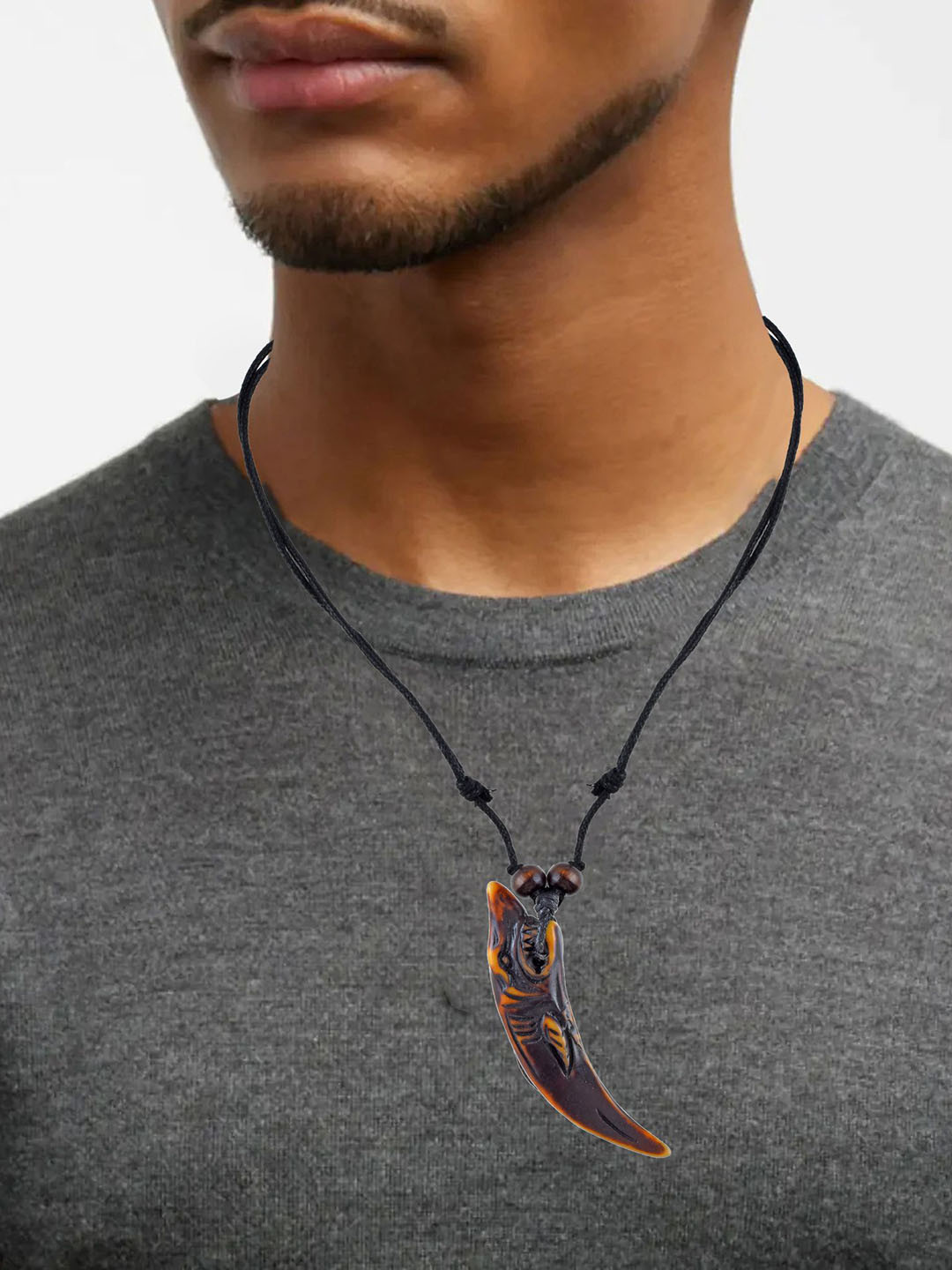 MEMOIR Dolphin Horn shape Tribal Necklace