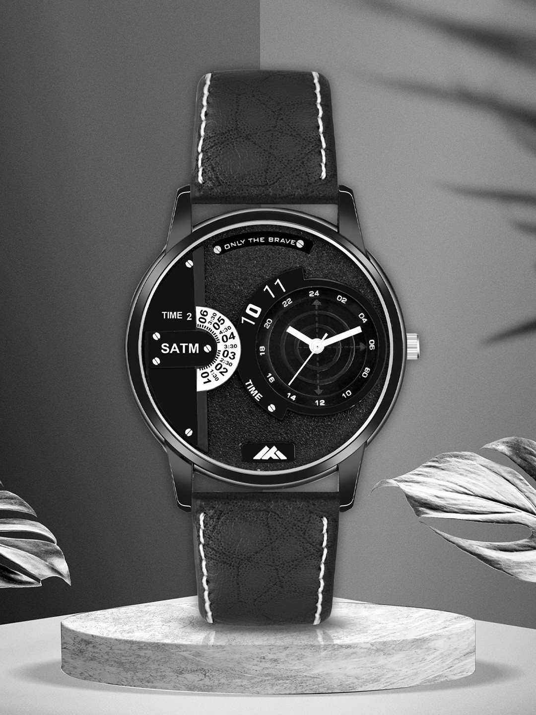 Shocknshop Men Brass Dial & Leather Straps Analogue Watch MT35