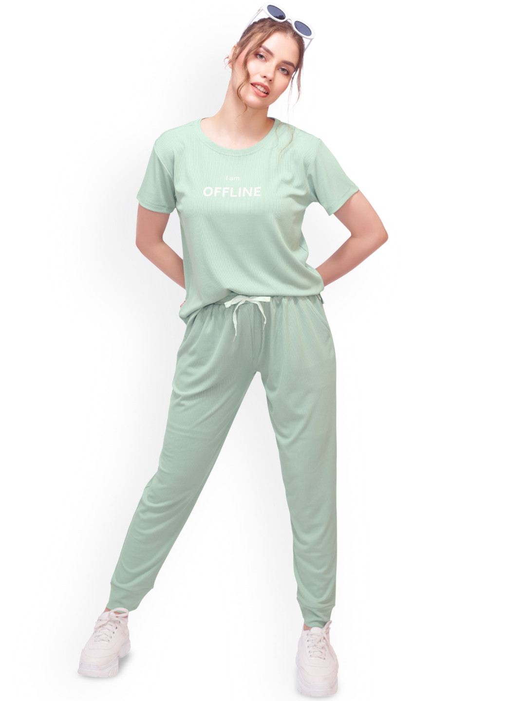 Lotik Women Printed Top & Joggers Night suit & Track Suit Set