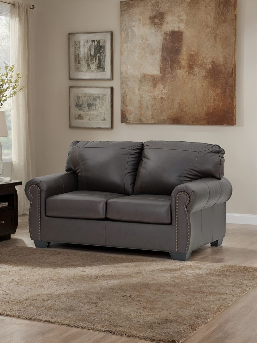 Royaloak Boston American Signature Brown Leather 2 Seater Inflatable Sofa & Bed