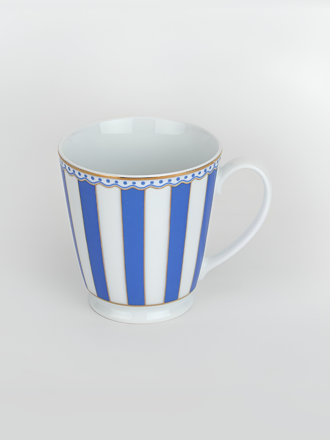 Noritake Best Author Blue Striped Porcelain Microwave Safe Mug-370ml