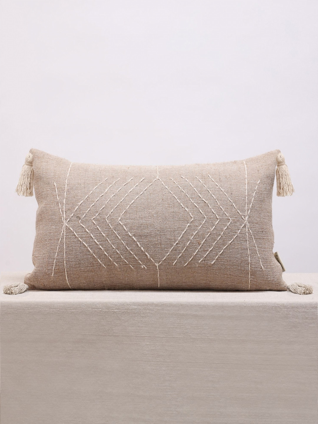 ANWYN Modern Indie Lumber Jack Embroidered Cotton Cushion Covers - 11.8 x 19.7 In