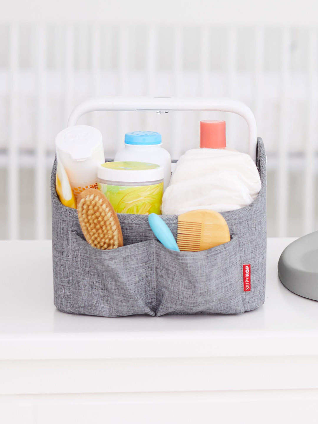 SKIP HOP Light Up Diaper Caddy Heather Grey Birth + to 24M