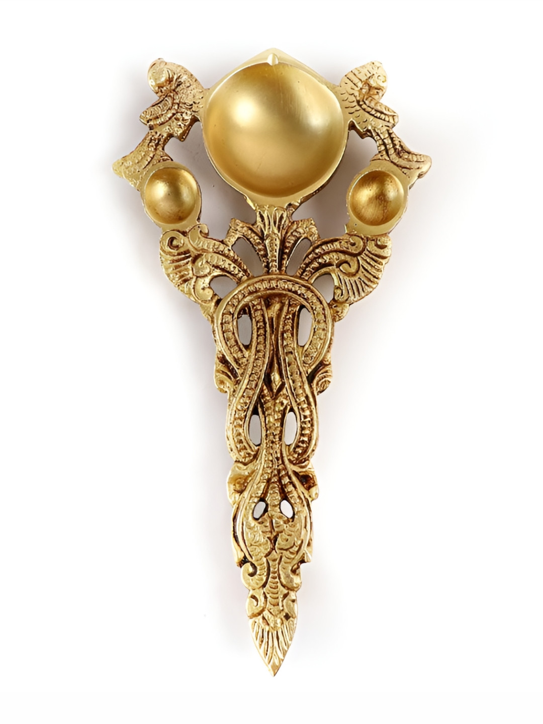 The Spiritual Living Yellow Aarti Diya With Handle