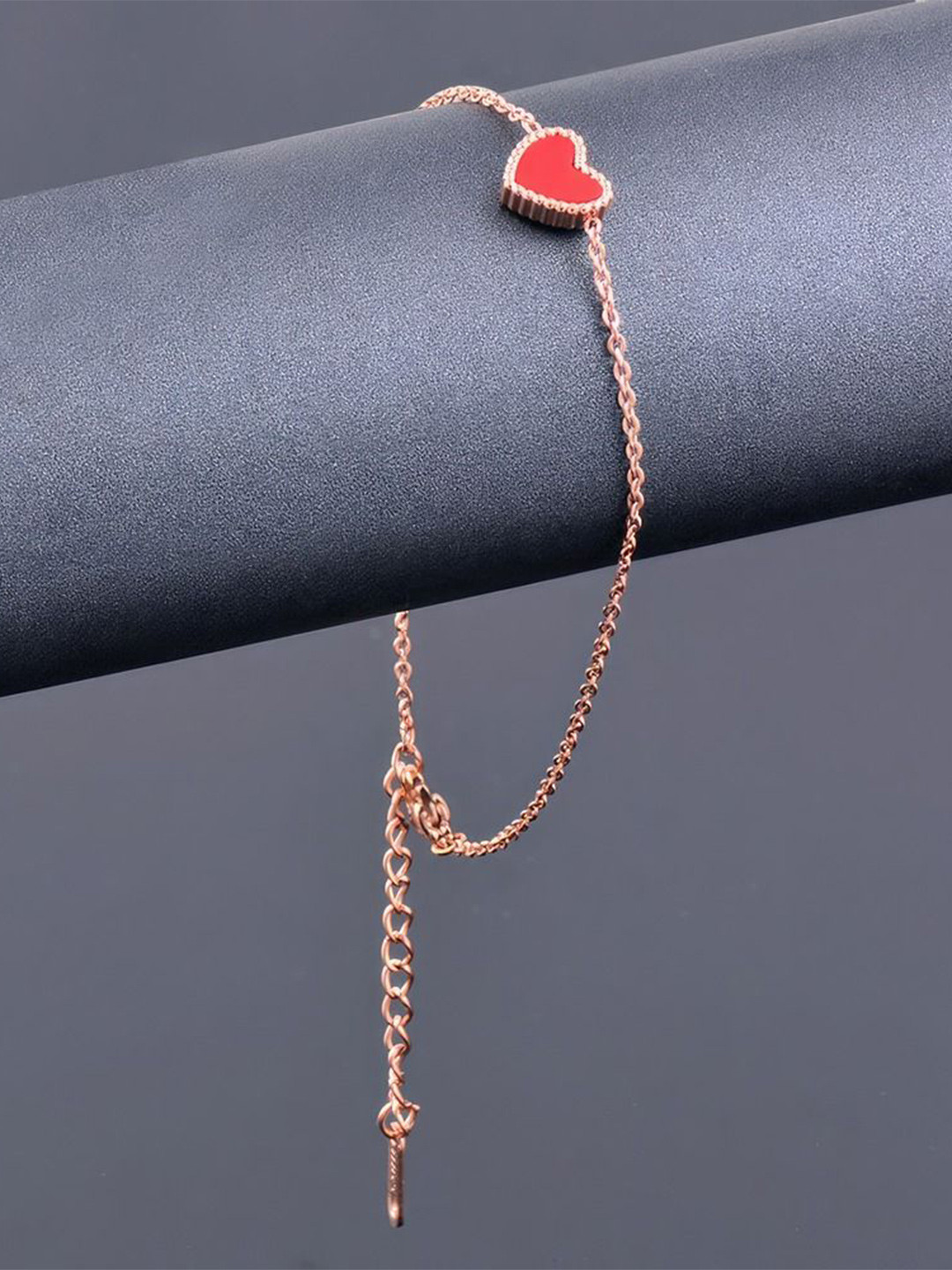 Thrillz Gold-Plated Heart Shape Chain Anklet
