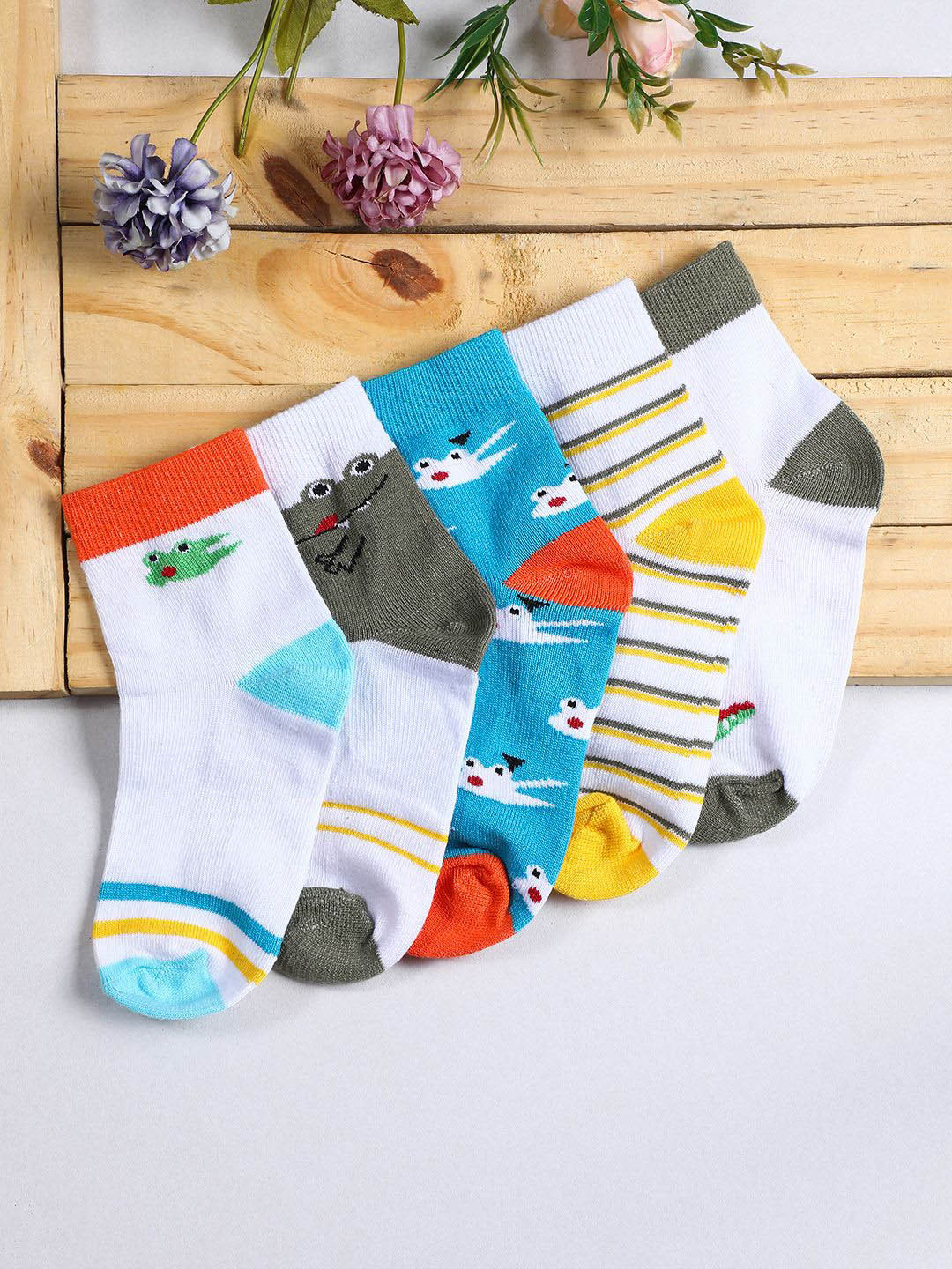 YK Boy Pack Of 5 Patterned Ankle-Length Socks