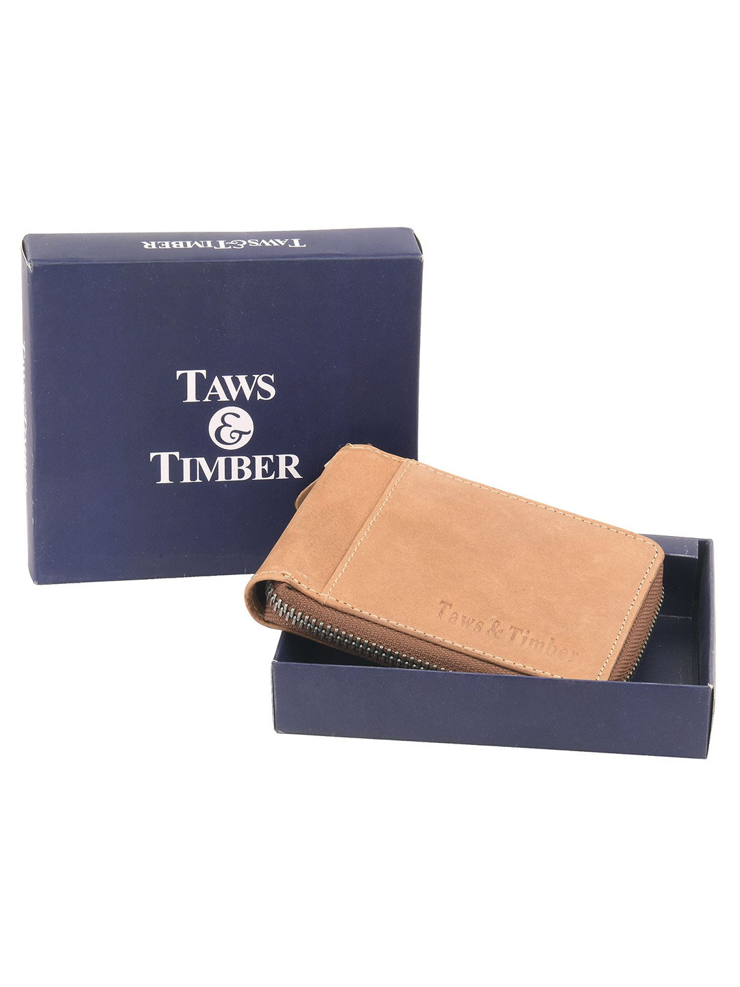 TAWS&TIMBER Men Leather Zip Around Wallet