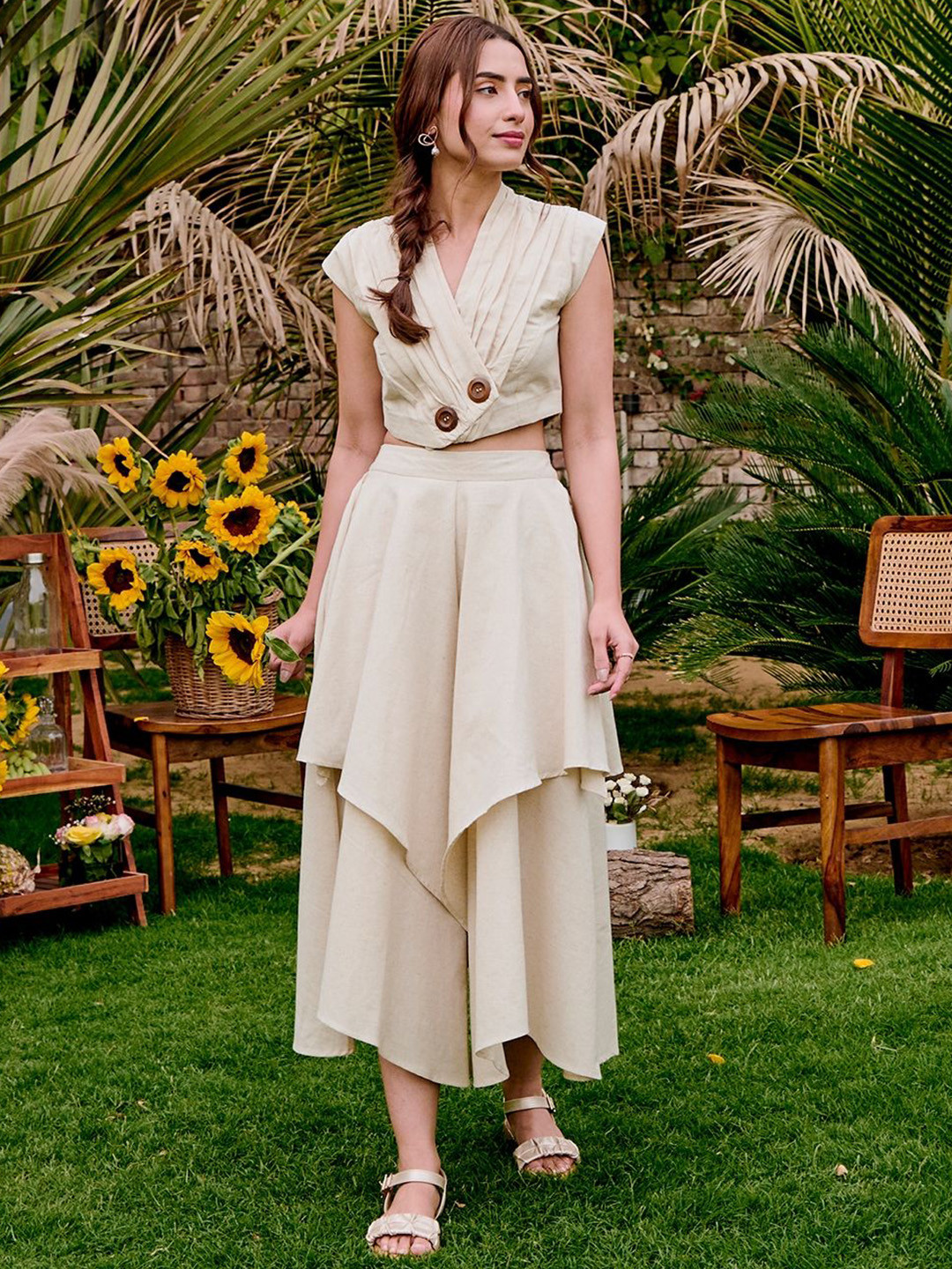 HOUSE OF FETT Women Relaxed Flared High-Rise No Fly Trousers