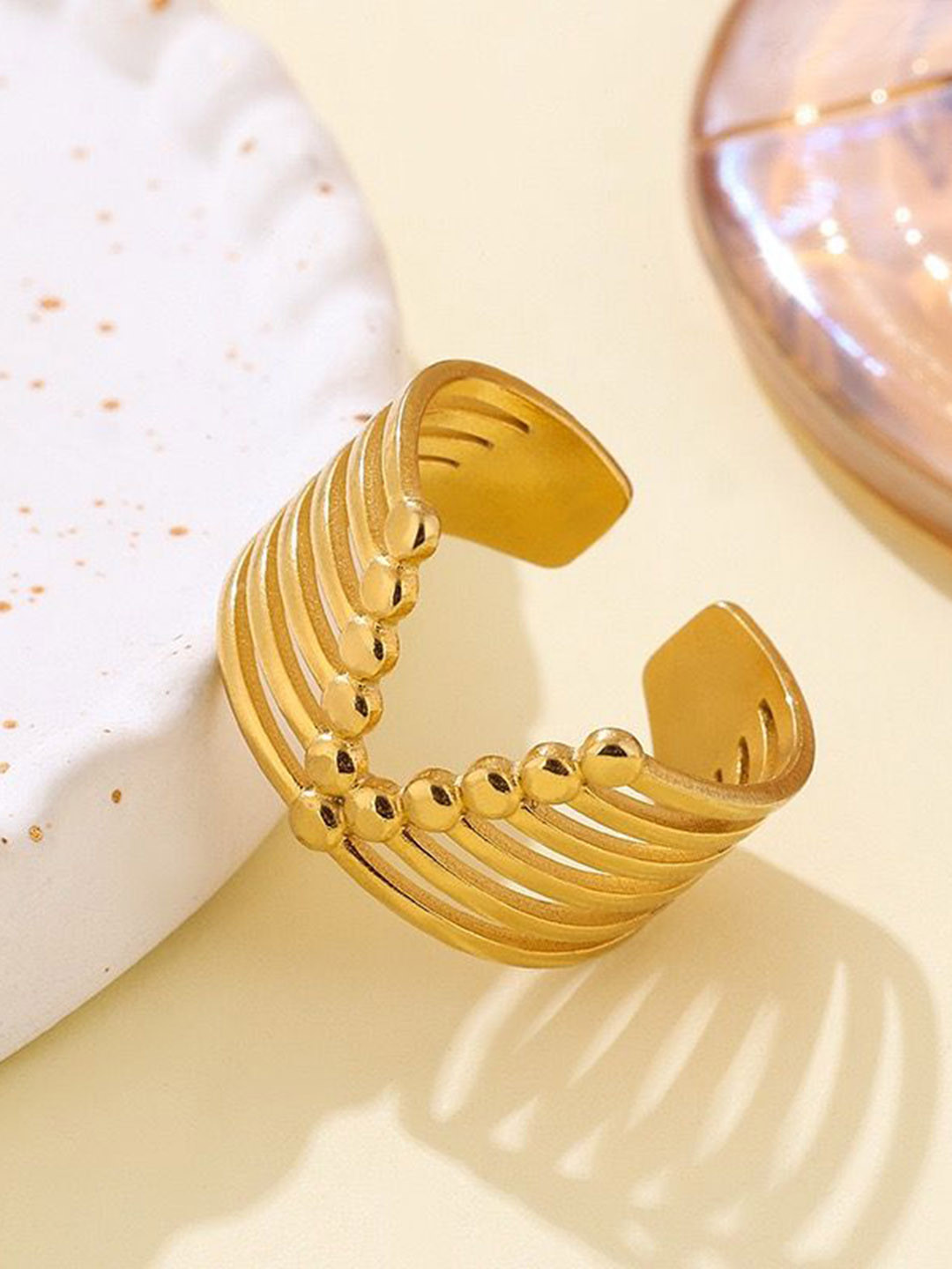 Aiza 18KT Gold Plated Radiant Loop Ring