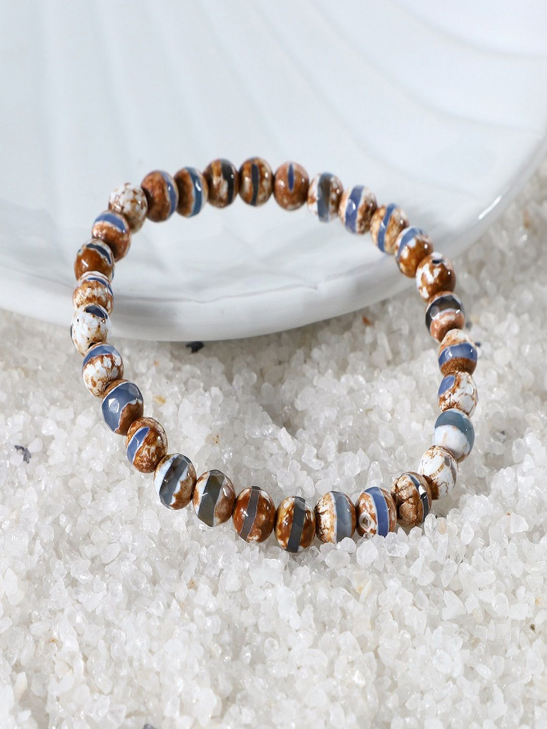 Nirvana Unisex Agate Stretch Bracelet - Stone of Spiritual Insight and Harmony Bracelet