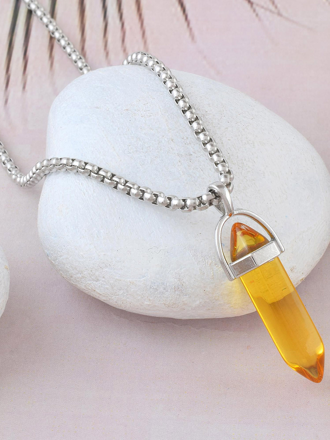 MEMOIR Silver-Plated Geometric Pencil Shaped Pendant