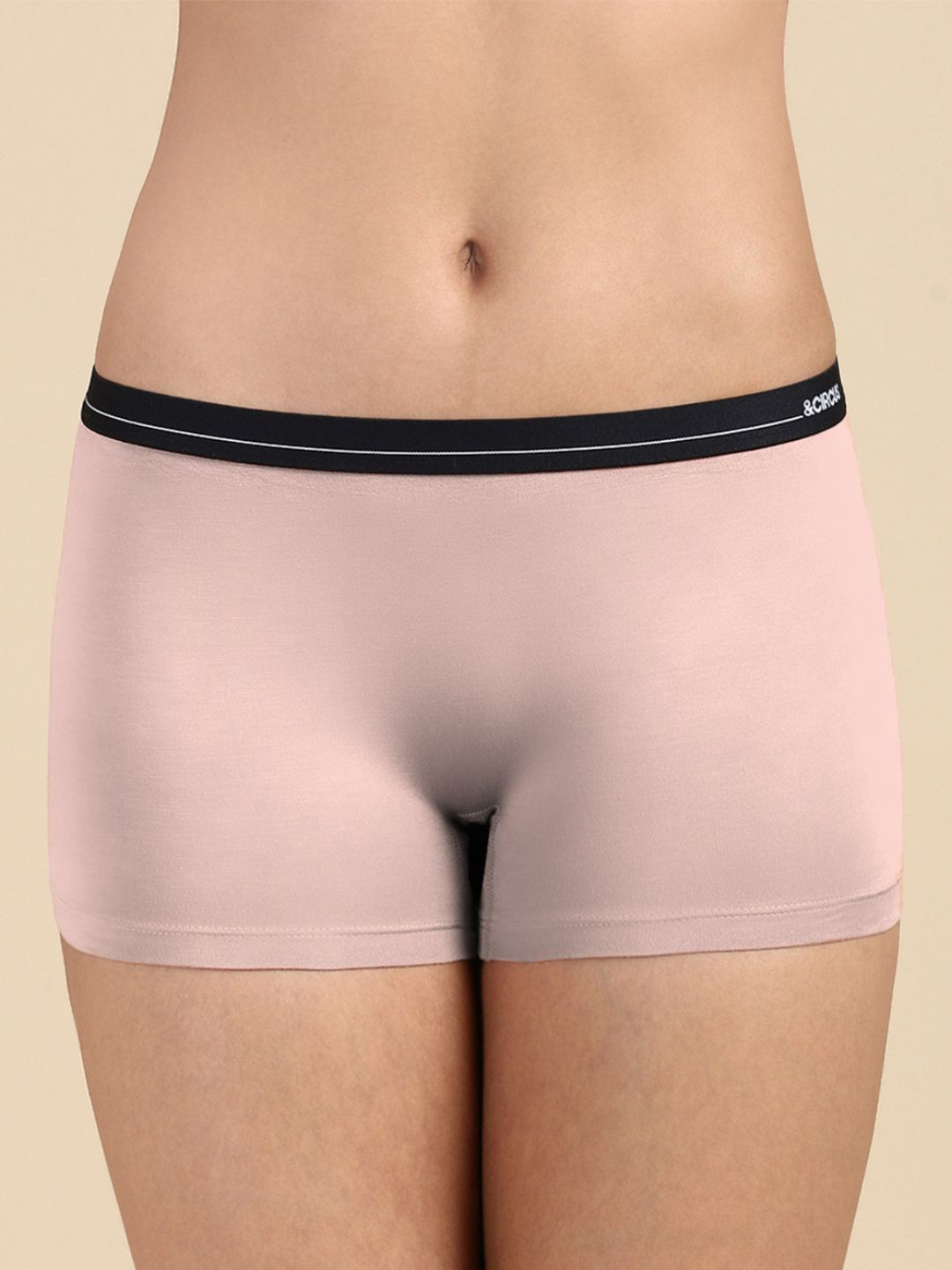 &CIRCUS Solid Boy Shorts Full coverage bi layer Mid Rise Micro Modal fabric