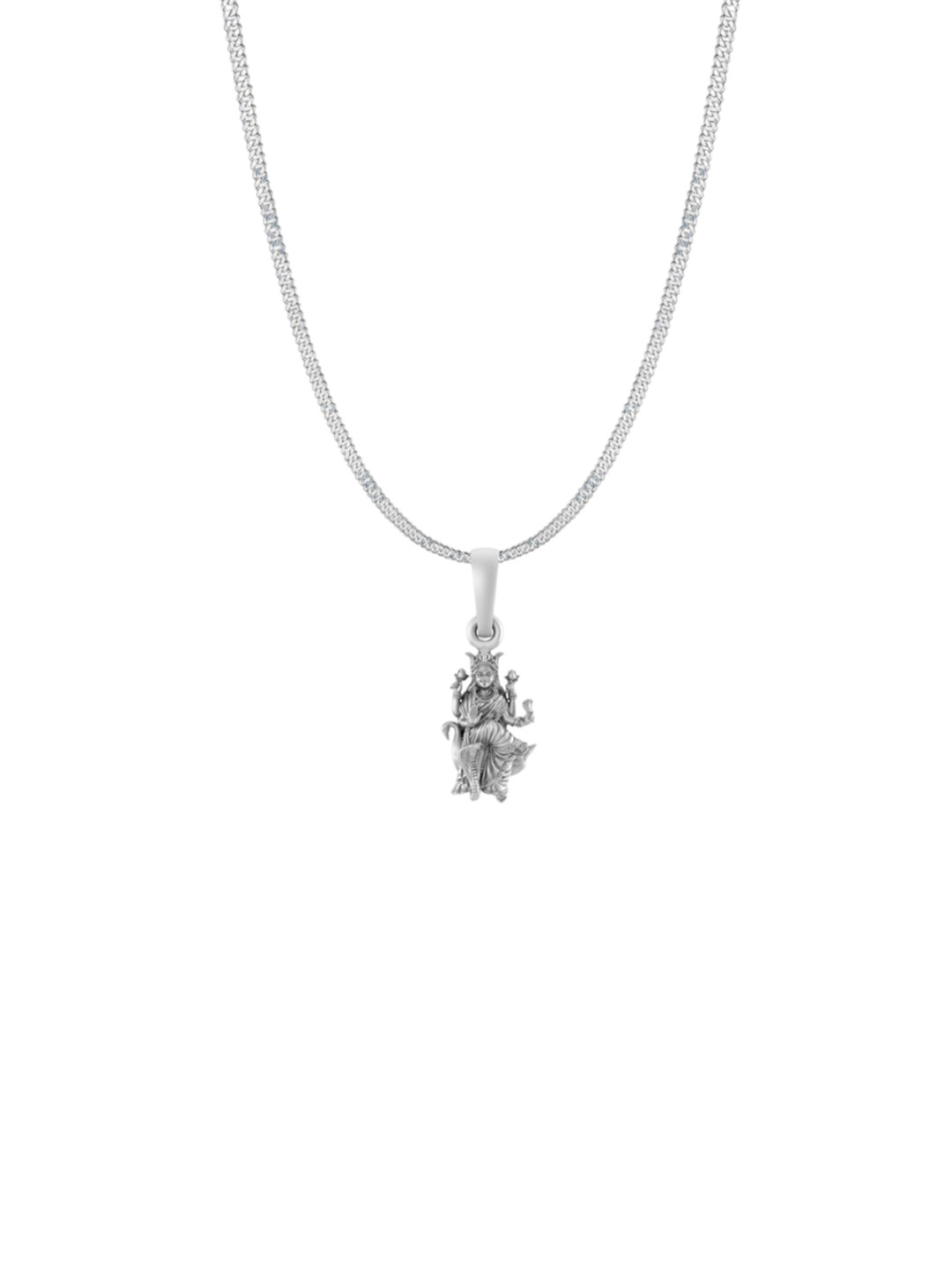 Metronaut Men 925 Sterling Silver Mansa Devi Pendant With Chain