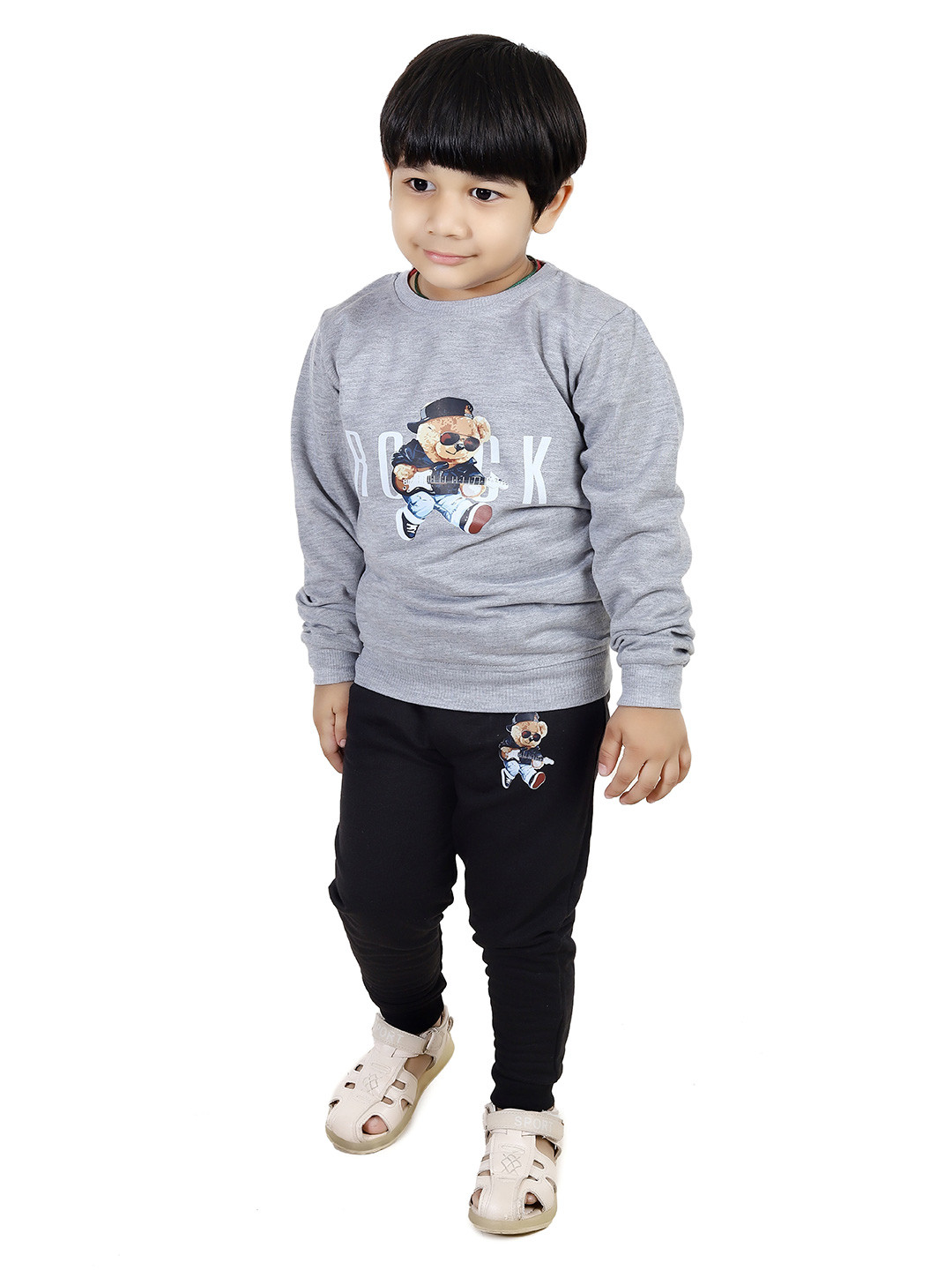 High Street Clothing Co Kids Printed Long Sleeves Sweatshirt With Joggers