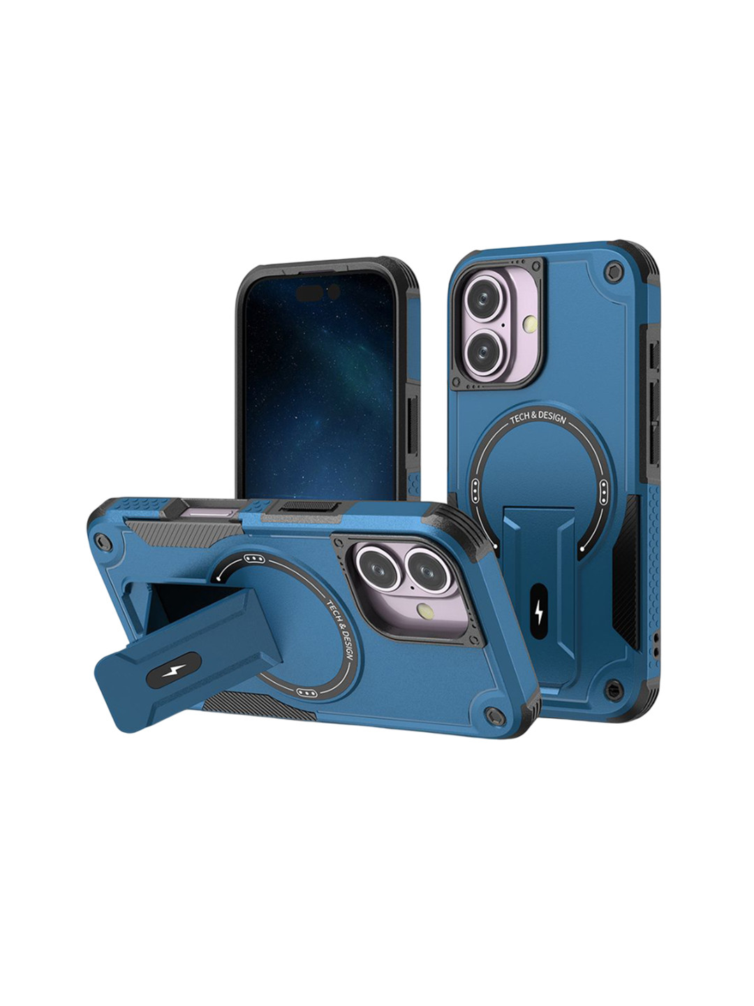 Luxury Kase IPhone 16 Back Cover with Portable Kickstand