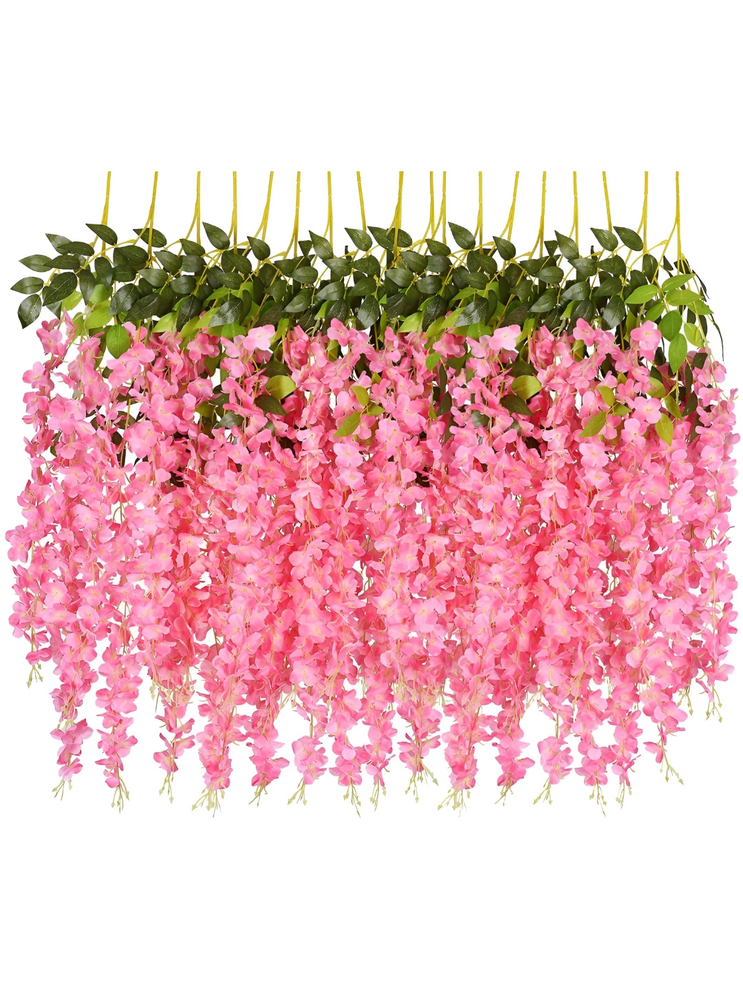 Nutts Pink And Green 6 Pieces Hanging Orchid Artificial Flowers